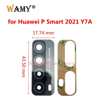 1-5 шт. Оригинальный новый стеклянный объектив задней камеры для Huawei P Smart 2021 Y7A с защитной наклейкой