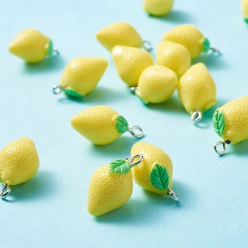 10шт 20*12 мм Лимонные бусины из смолы, подвески для изготовления ювелирных изделий своими руками, Серьги, ожерелье, Подвеска, аксессуары для ювелирных изделий ручной работы