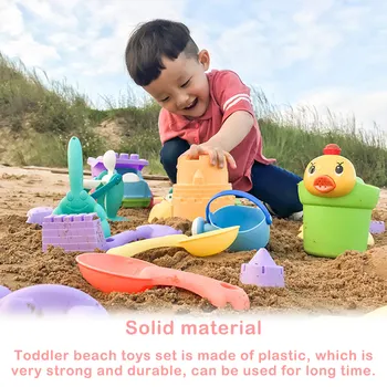 11 шт. компл. Пляжные игрушки для малышей Пластиковая Детская Лопатка для песка Чайник Аксессуары для игрового фестиваля для девочек Случайный цвет