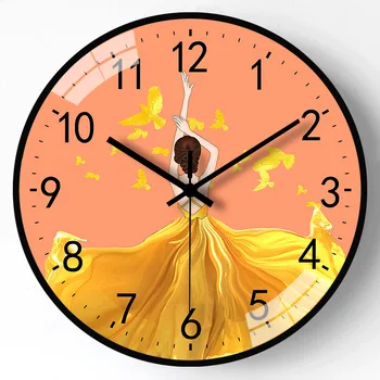 12-Дюймовые кварцевые Мультяшные настенные часы Подвесные Часы для девочек Гостиная Спальня Ванная Комната Украшения дома relógios de parede