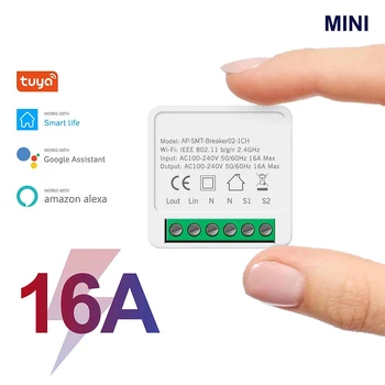 16A Mini Smart Wifi DIY Switch Поддержка двухстороннего управления Модуль автоматизации умного дома Работа с Alexa Google Home Smart Life App