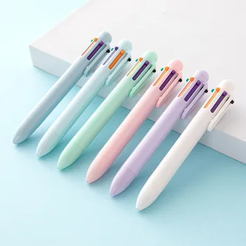 1шт случайных 6-цветовых креативных новых ручек для печати Мультяшная ручка Kawaii Шариковая ручка для школьного офиса стационарная