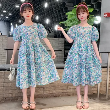 2023, Корейское летнее детское праздничное платье для девочек, детское цельное платье, платья для маленьких девочек, пышное платье для девочек, платье принцессы