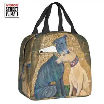 2023 Новый Ланч-Бокс Gustav Klimt Greyhound Dog Art Для Собак-Уиппетов-Охладителей Термального Питания, Изолированный Ланч-Бокс Для Детей Школьного возраста