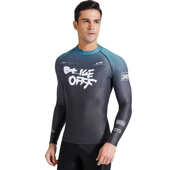 2023 Новый мужской водолазный костюм Модный раздельный солнцезащитный костюм для серфинга с длинным рукавом Топ для пляжного плавания Водные виды спорта Топ для серфинга