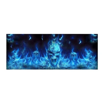 2X One Way Vision для внедорожника-пикапа Blue Flaming Skull 3D Наклейка на заднее лобовое стекло, наклейка на заднее стекло, плакат на заднее стекло