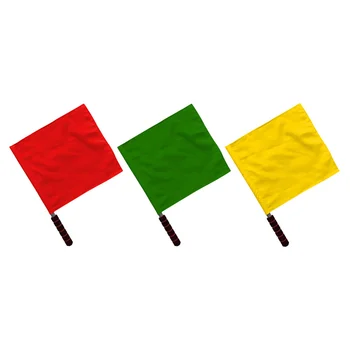 3 шт сигнальных флажка, размахивающих руками, флагов, командующих гонками, Оранжевый футбольный мяч, судья