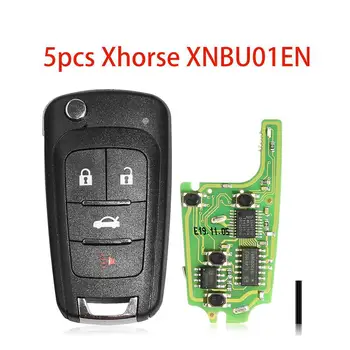 5 шт./лот Xhorse XNBU01EN Беспроводной Дистанционный Ключ Для Buick Flip 4 Кнопки с чипом транспондера для VVDI Mini Key Tool