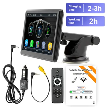 7-дюймовый автомобильный мультимедийный плеер, аудио Стерео радио, HD Сенсорный экран, беспроводной Carplay, Bluetooth-совместимый Mirrorlink FM Авторадио