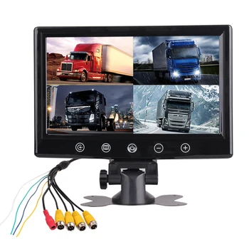 9-Дюймовый автомобильный монитор с 4 разделенными экранами, монитор подголовника, 4 видеовхода, используется для грузовиков, автобусов, автомобилей и систем безопасности ВИДЕОНАБЛЮДЕНИЯ