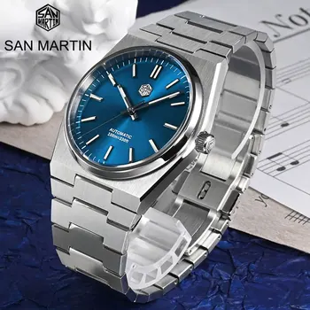 San Martin Топовый люксовый бренд, мужские часы для дайверов из нержавеющей стали, сапфировые люминесцентные 10 бар, водонепроницаемые механические часы Miyota 9015