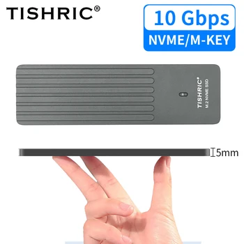 TISHRIC SSD M2 NVME Корпус корпуса 5 ММ Ультратонкий M.2 M Key SSD Корпус жесткого диска 10 Гбит/с Type C M.2 NVME Внешний HD-корпус