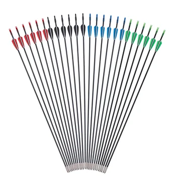 Toparchery Arrow 31-дюймовые карбоновые стрелы, тренировочные охотничьи стрелы со съемными наконечниками для составного и изогнутого лука 6/12/24 шт.
