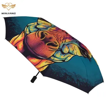 Автоматический зонт Giraffe 8 Ribs, винтажный зонт с каркасом из углеродного волокна, легкие ветрозащитные зонты для мужчин и женщин