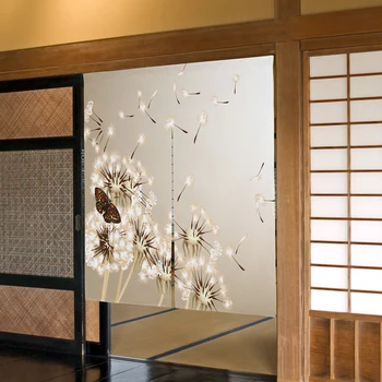 Бабочка, цветы, растение, Одуванчик, Дверная занавеска, кухонная перегородка в японском стиле, шторы, Висящие на входе, Полупрозрачные шторы