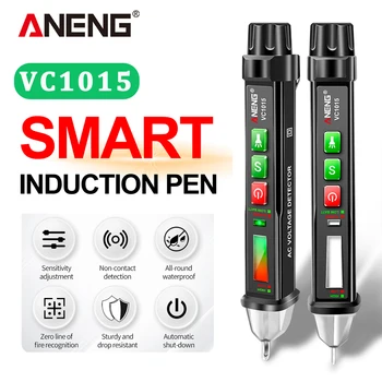 Бесконтактный детектор переменного напряжения ANENG VC1015, тестер, измеритель напряжения 12 В-1000 В, электрический индикатор в виде ручки, светодиодный измеритель напряжения, вейп-ручка