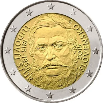 Биметаллическая памятная монета номиналом 2 евро, Luthervito Stur, 2-я годовщина, 2015, Словакия Оригинал