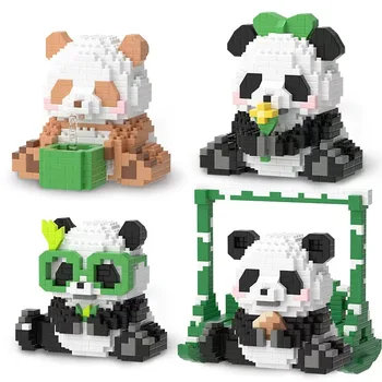 Больше типов Мини-Kawaii Panda, Микро Строительные Блоки, Милые Животные, Кирпичи, Украшение стола, Детские Игрушки, Подарок