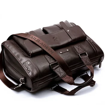 Большой емкости Мужской кожаный коричневый портфель Компьютерные сумки Мужская сумка для ноутбука Супер Дорожные сумки для Ausu Hp Dell Lenovo Acer