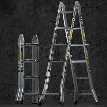 Бытовые складные стремянки, многофункциональная телескопическая лестница, легкая лестница Из алюминиевого сплава, Инженерная лестница в елочку
