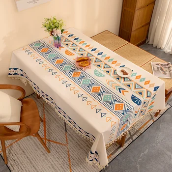 Винтажная скатерть из хлопка и льна, льняной водонепроницаемый, маслостойкий и моющийся журнальный столик