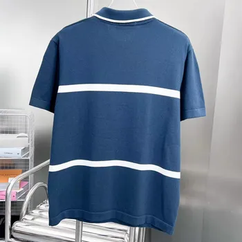 Высококачественная брендовая мужская рубашка-ПОЛО, одежда в оригинальную полоску, роскошные модные женские футболки, Высококачественные знаменитые топы Унисекс для отдыха