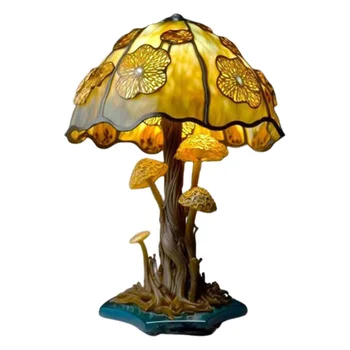 Грибная лампа, витражные настольные лампы, Богемная настольная лампа-гриб из смолы, ночник для спальни, гостиной