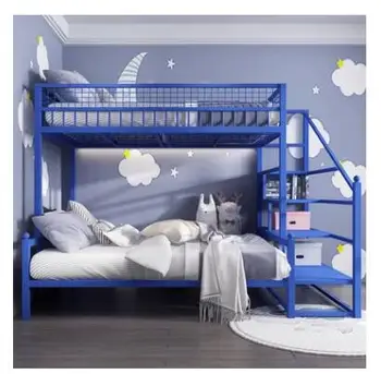 Двухъярусная кровать из кованого железа Маленькая квартира современная простая высокая и низкая кровать Двухъярусная кровать железная кровать двухъярусная кровать