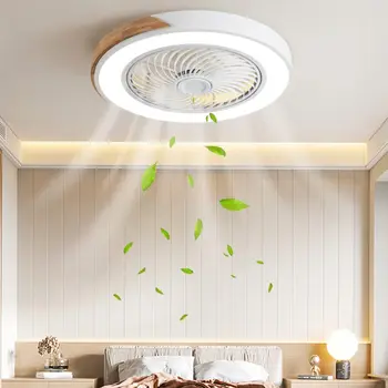 Деревянный потолочный вентилятор с дистанционным управлением, Регулируемое 3-цветное светодиодное освещение в минималистичном стиле, потолочные вентиляторы для гостиной в спальне, освещение