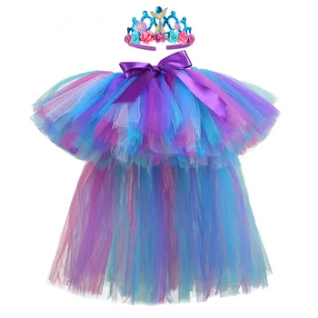 Детская мини-юбка из тюля фиолетового цвета, наряд принцессы для девочек, школьная одежда для выступлений, платья для вечеринок на день рождения для подростков
