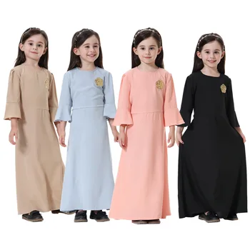 Детская Одежда Детский Кафтан Для Девочек Турция Абая Дубай Мусульманский Хиджаб Халат Moslima Elbise Турецкая Исламская Одежда