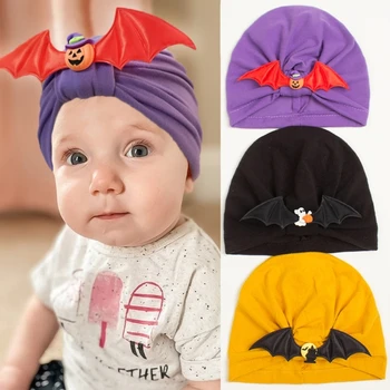 Детская шляпка с тыквенным дьяволом Стильная детская шляпка с заколкой-бантиком, модный аксессуар для украшения подарка вашему малышу на Хэллоуин