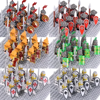 Детские игрушки Спартанские солдаты Строительные блоки Римские доспехи Рыцарь Мужчина Мини Фигурки Игрушки для детей Рождественские Подарки