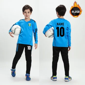 Детский тренировочный костюм для футбола, футбольный костюм для мальчиков с длинными рукавами, весенне-осенний спортивный комплект, тренировочная команда начальной школы