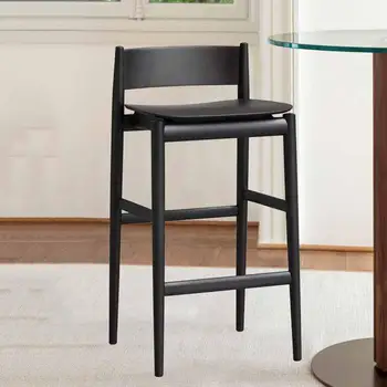 Дизайн из черного дерева, минималистичный Современный Высокий барный стул, Обеденный, кафе-салон, Компьютерный стул, офис, Барная мебель для дома XY50BC
