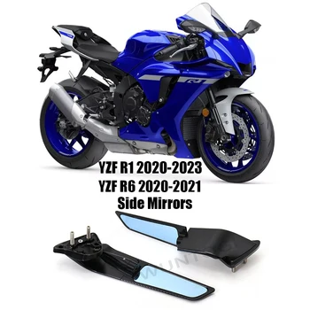 Зеркало заднего Вида Мотоцикла Регулируемое Поворотное Крыло Зеркало Заднего Вида Для Yamaha YZF R6 2020-2021 YZF R1 2020-2023
