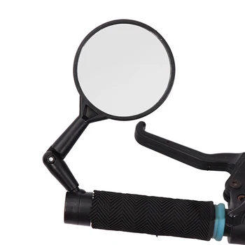 Зеркало на руле заднего вида, Удлиненное велосипедное защитное зеркало, Складной регулируемый широкоугольный отражатель для шоссейного велосипеда MTB