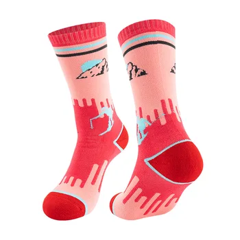 Зимние термальные Детские лыжные носки из хлопка, более толстые теплые спортивные носки Snow Boy, Велосипедные лыжные носки, Детские эластичные термоноски
