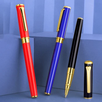 Классический дизайн, высококачественная цельнометаллическая фирменная шариковая ручка с роликом, фирменная ручка для деловых мужчин, Купить 2 штуки в подарок