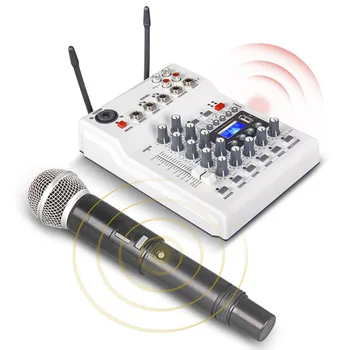Комплект микшера Dj-контроллера/аудиоконсоли Микрофон Звуковая карта USB со студийным УВЧ-беспроводным микрофоном Комплект многоканального оборудования DJ-микшера