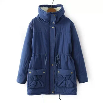 Корейская версия утепленного женского хлопкового пальто-карго, женское хлопковое пальто из овечьего флиса средней длины, зимнее пальто больших размеров