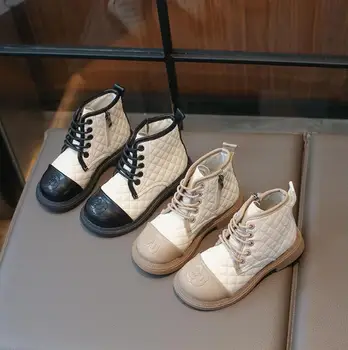 Короткие кожаные ботинки в стиле ретро для девочек, универсальные милые детские мягкие ботильоны, прямая поставка 2023, детская спортивная обувь
