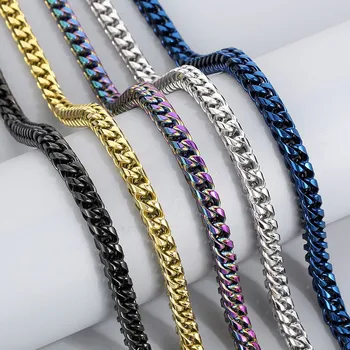 Круглое ожерелье-цепочка из лисьего хвоста из нержавеющей стали 316L для мужчин и женщин 8/10 мм в стиле хип-хоп, красочные массивные украшения для вечеринок