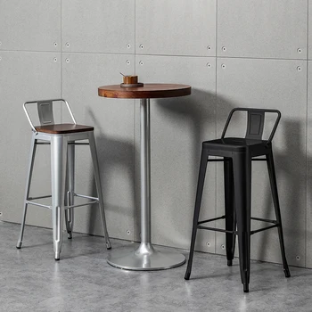 Кухня для макияжа высокие кухонные табуреты Роскошные уличные Современные стулья для столовой, дизайнерский деревянный стол для кафе, банкетная мебель HY