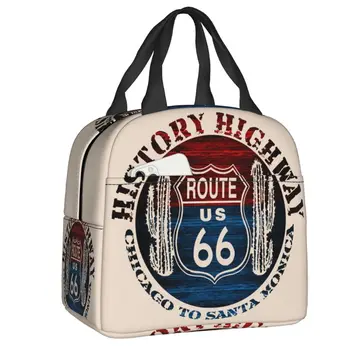 Ланч-бокс Route 66 America Road Для женщин, водонепроницаемый Кулер, Термоизолированный ланч-бокс для школьников, сумки для пикника для детей