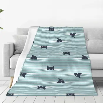 Милое одеяло для кошек, флисовое украшение в виде животного, Многофункциональное легкое покрывало для дивана, дорожные постельные принадлежности