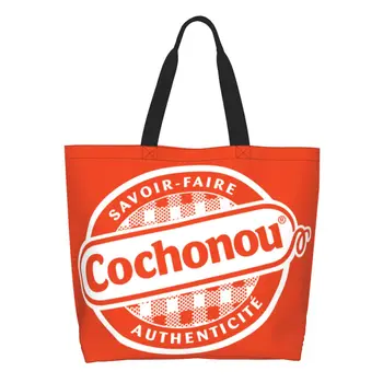 Модные сумки для покупок Pig Cochonou, многоразовая холщовая сумка для покупок через плечо