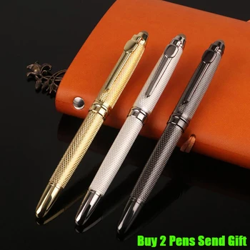 Модный дизайнерский бренд 163 Шариковая ручка с металлическим роликом для офисных деловых мужчин, фирменная подарочная ручка для письма, Купить 2 подарка для отправки