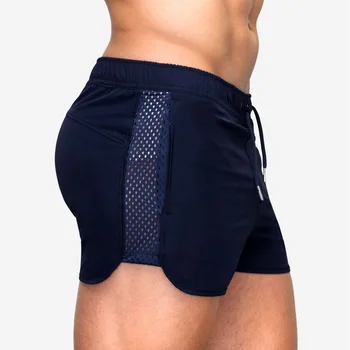 Мужские летние спортивные шорты с эластичной сеткой для тренировок, спортивная одежда для мужчин, шорты для бега в тренажерном зале, сексуальные баскетбольные шорты