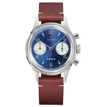 Мужские часы SEAKOSS с хронографом 1963 года, акриловые сапфировые часы ST1901, механизм Pilots, Механические наручные часы с лебединым вырезом